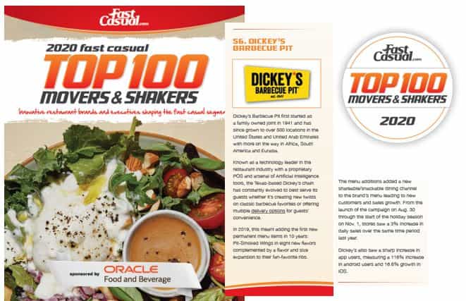 Dickey's Barbecue Pit ranked #56 on Fast Casual Top 100 Movers & Shakers 