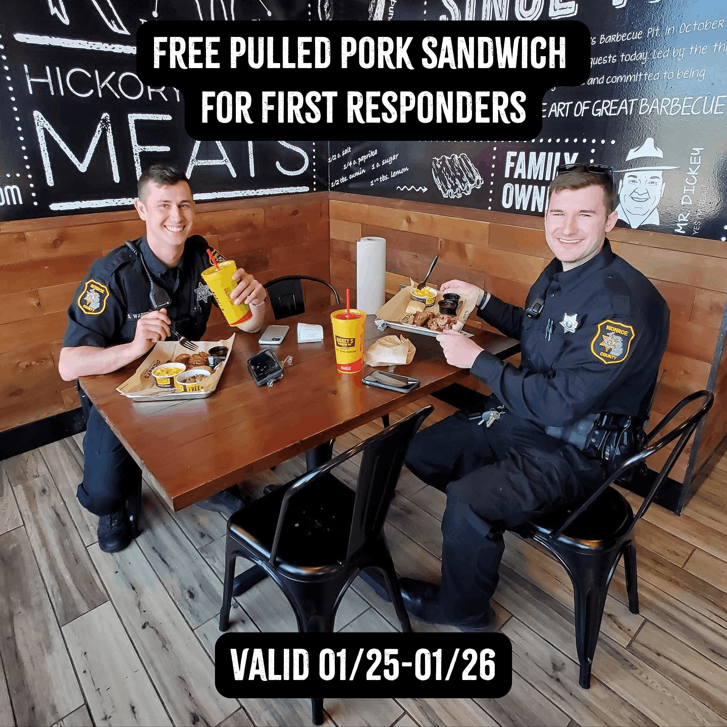 Dickey’s Barbecue Pit Thanks First Responders Amid Winter Storms