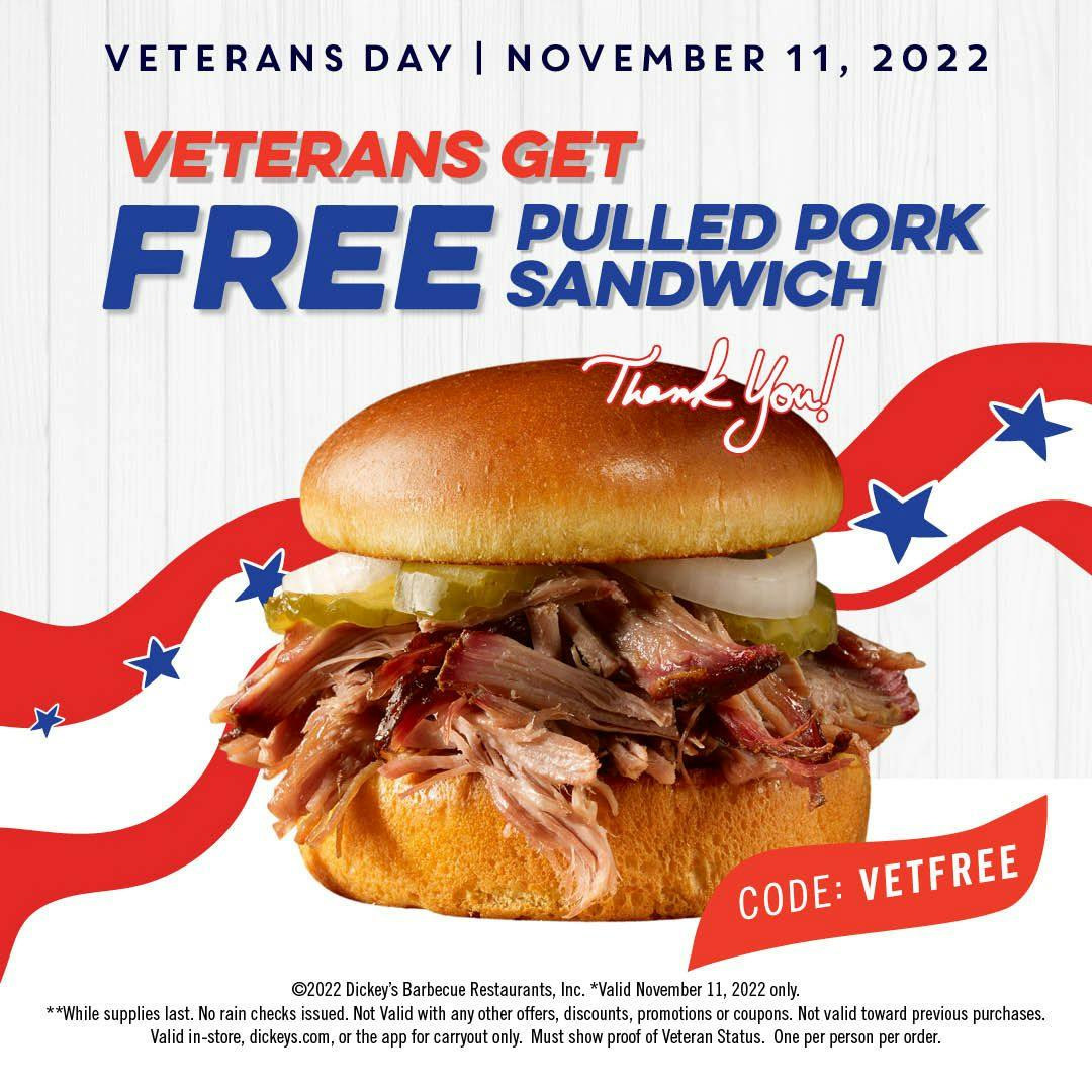 Celebrate Veteran’s Day at Dickey’s with Free Legit. Texas. Barbecue.™ 