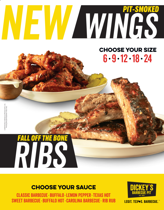 Dickey’s Barbecue Pit Changes the Game with New Wings and Ribs Launching this Fall 